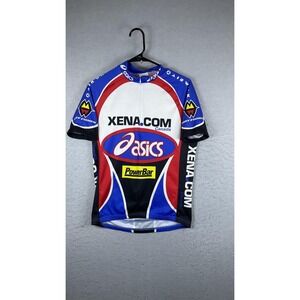 Verge Sport Xena Asics PowerBar Cycling Jersey‎ Mens Medium Full Zip Multicolor